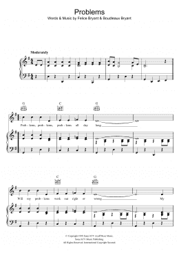page one of Problems (Piano, Vocal & Guitar Chords)