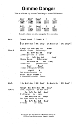 page one of Gimme Danger (Guitar Chords/Lyrics)