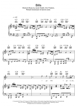 page one of Bills (Piano, Vocal & Guitar Chords)
