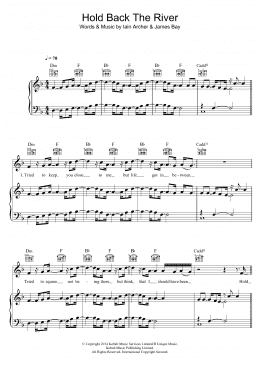page one of Hold Back The River (Piano, Vocal & Guitar Chords)