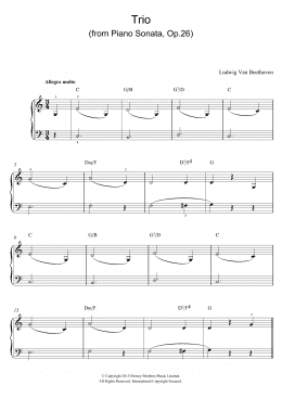 page one of Trio (From Piano Sonata In A Flat, Op.26) (Piano, Vocal & Guitar Chords)