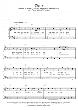 page one of Diana (Piano, Vocal & Guitar Chords)
