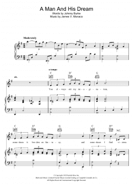 page one of A Man And His Dream (Piano, Vocal & Guitar Chords)
