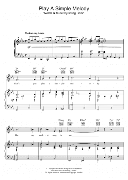 page one of Play A Simple Melody (Piano & Vocal)