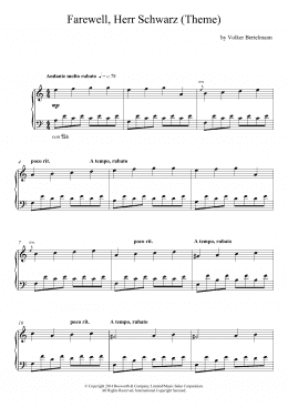 page one of Farewell, Herr Schwarz (Theme) (Piano Solo)
