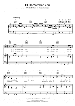 page one of I'll Remember You (Piano, Vocal & Guitar Chords)