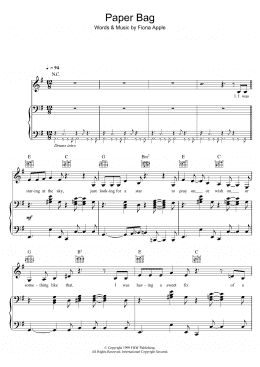 page one of Paper Bag (Piano, Vocal & Guitar Chords)