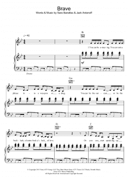 page one of Brave (Piano, Vocal & Guitar Chords)