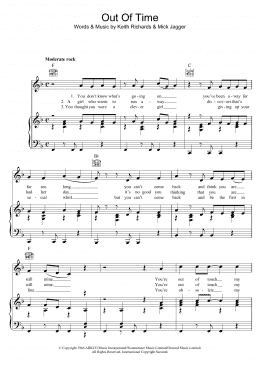 page one of Out Of Time (Piano, Vocal & Guitar Chords (Right-Hand Melody))