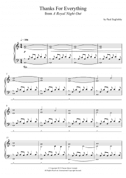 page one of Thanks For Everything (From 'A Royal Night Out') (Piano Solo)