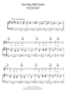 page one of Our Day Will Come (Piano, Vocal & Guitar Chords)