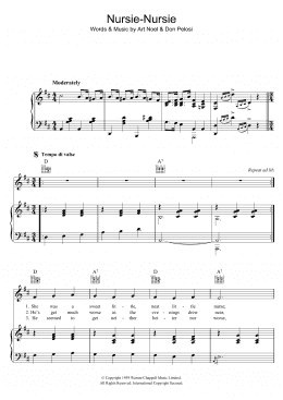 page one of Nursie Nursie (Piano, Vocal & Guitar Chords)