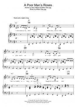 page one of A Poor Man's Roses (Piano, Vocal & Guitar Chords)