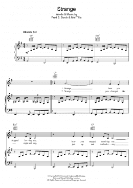 page one of Strange (Piano, Vocal & Guitar Chords)