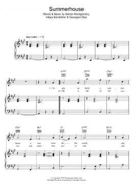 page one of Summerhouse (Piano, Vocal & Guitar Chords)