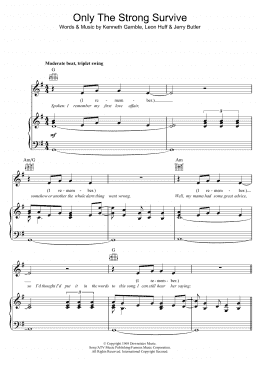 page one of Only The Strong Survive (Piano, Vocal & Guitar Chords)