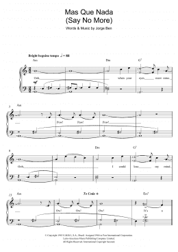page one of Mas Que Nada (Say No More) (Easy Piano)