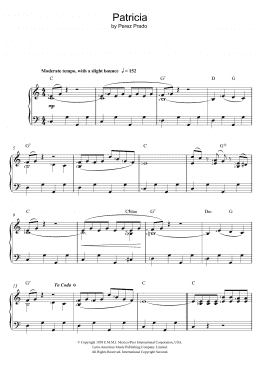 page one of Patricia (Piano, Vocal & Guitar Chords)