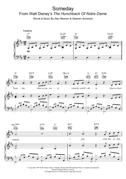 page one of Someday (from The Hunchback Of Notre Dame) (Piano, Vocal & Guitar Chords)