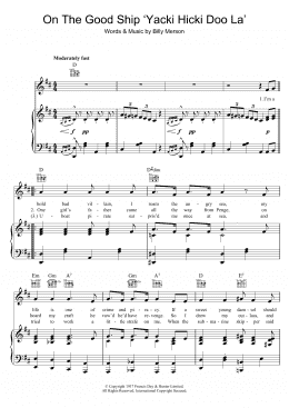 page one of On The Good Ship Yacki Hicki Doo La (Piano, Vocal & Guitar Chords)