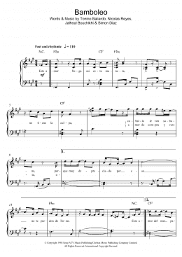 page one of Bamboleo (Piano & Vocal)