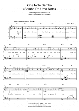 page one of One Note Samba (Samba De Uma Nota) (Piano & Vocal)