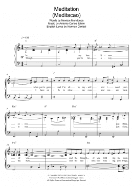 page one of Meditation (Meditacao) (Piano & Vocal)