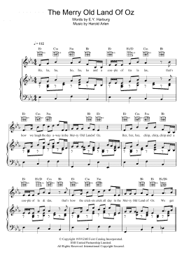 page one of The Merry Old Land Of Oz (Piano, Vocal & Guitar Chords)
