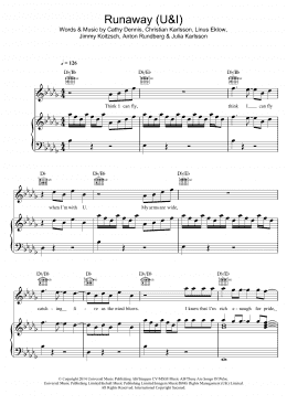 page one of Runaway (U & I) (Piano, Vocal & Guitar Chords)