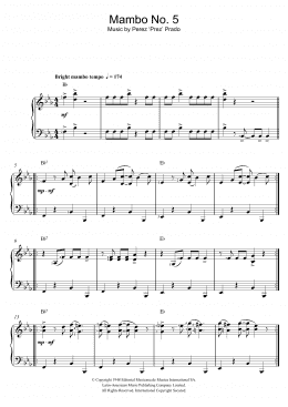 page one of Mambo No. 5 (Easy Piano)