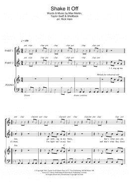 page one of Shake It Off (arr. Rick Hein) (2-Part Choir)