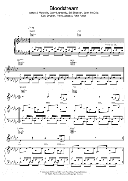 page one of Bloodstream (Piano, Vocal & Guitar Chords)