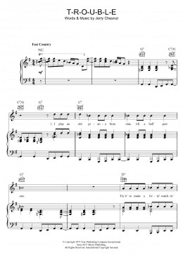 page one of T-R-O-U-B-L-E (Piano, Vocal & Guitar Chords)