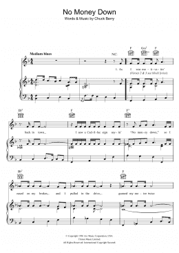 page one of No Money Down (Piano, Vocal & Guitar Chords)