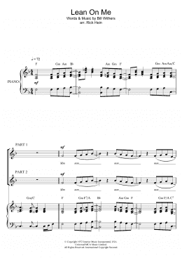 page one of Lean On Me (Arr. Rick Hein) (Choir)