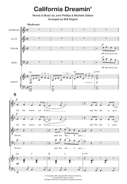 page one of California Dreamin' (Arr. Milt Rogers) (Choir)