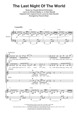 page one of The Last Night Of The World (from Miss Saigon) (arr. Francis Shaw) (SATB Choir)