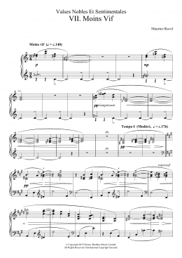 page one of Valses Nobles Et Sentimentales - VII. Moins Vif (Piano Solo)