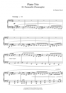 page one of Piano Trio - III. Passacaille (Passacaglia) (Piano Solo)