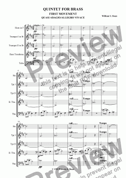 page one of Brass Quintet - 1st mvmt.