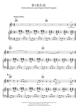 page one of D.I.S.C.O. (Piano, Vocal & Guitar Chords)
