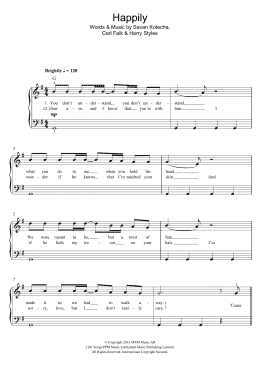 page one of Happily (Piano, Vocal & Guitar Chords)