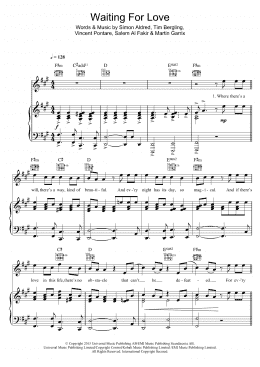 page one of Waiting For Love (Piano, Vocal & Guitar Chords)