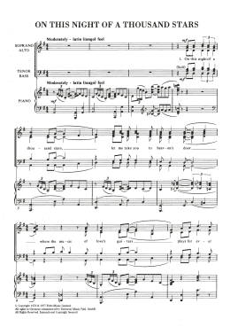 page one of On This Night Of A Thousand Stars (SATB Choir)
