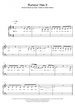 page one of Rumour Has It (Piano & Vocal)