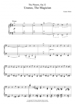 page one of The Planets, Op. 32 - Uranus, The Magician (Piano Solo)