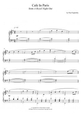 page one of Cafe In Paris (from 'A Royal Night Out') (Piano Solo)