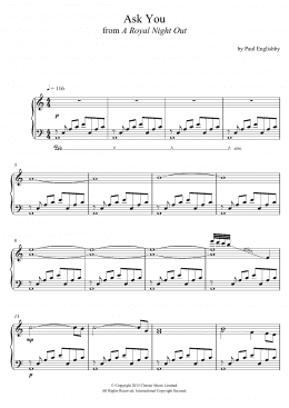 page one of Ask You (From 'A Royal Night Out') (Piano Solo)