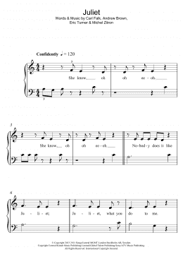 page one of Juliet (Piano, Vocal & Guitar Chords)