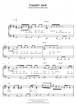 page one of Captain Jack (Piano & Vocal)